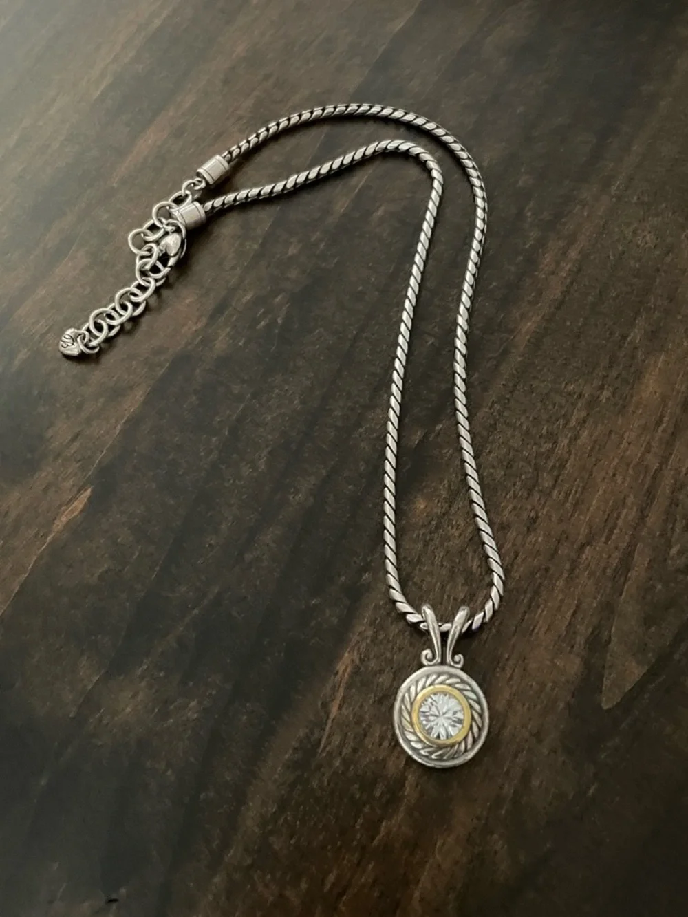 Brighton Heiress Silver And Gold Pendant Necklace